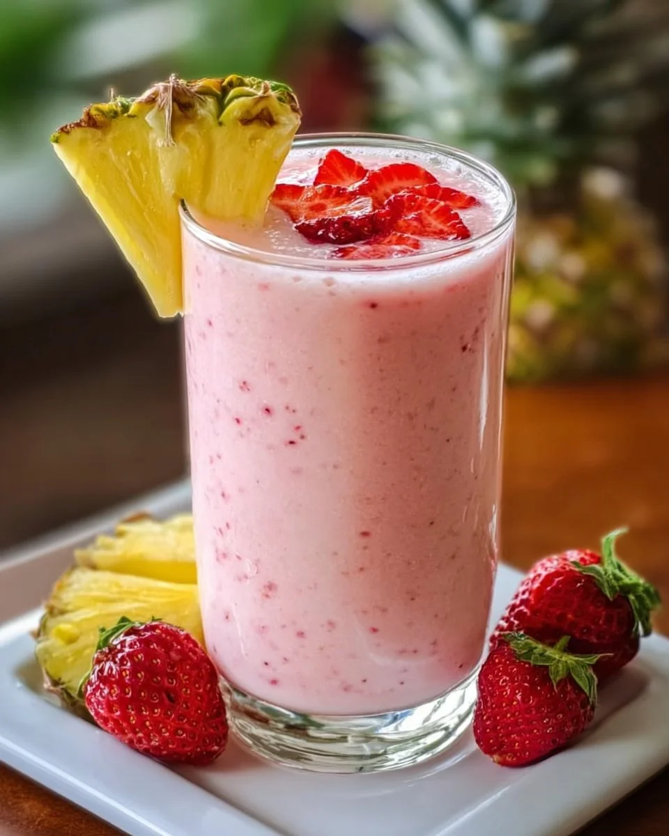 Batido de fresa y piña colada