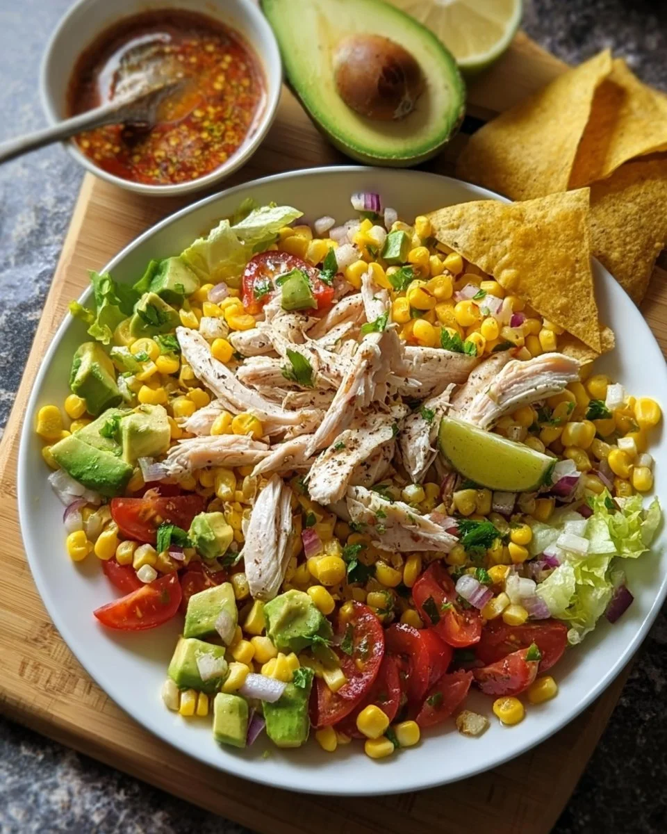Ensalada de pollo y maíz