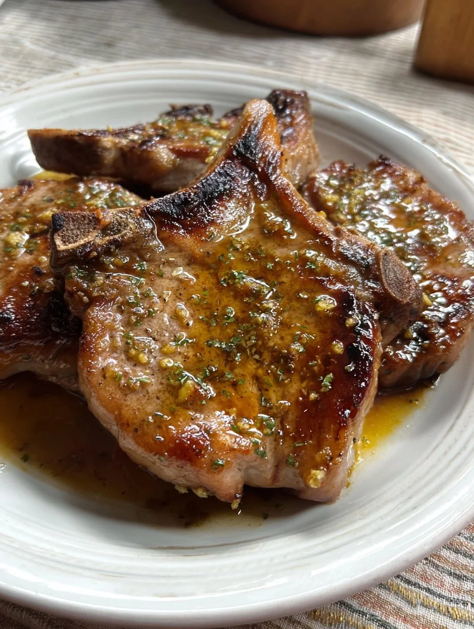 Chuletas de cerdo a la miel y ajo