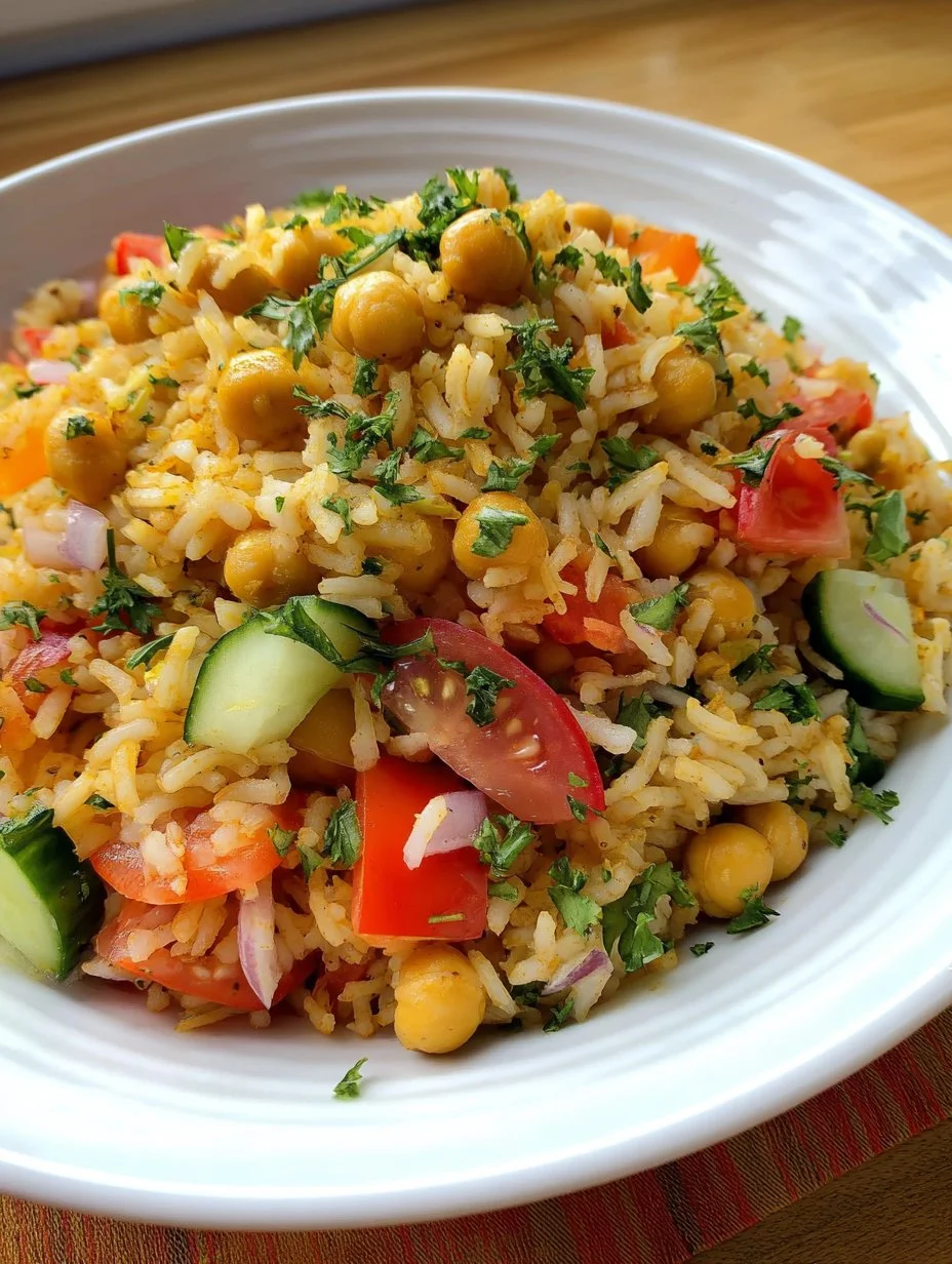 Ensalada de arroz con garbanzos