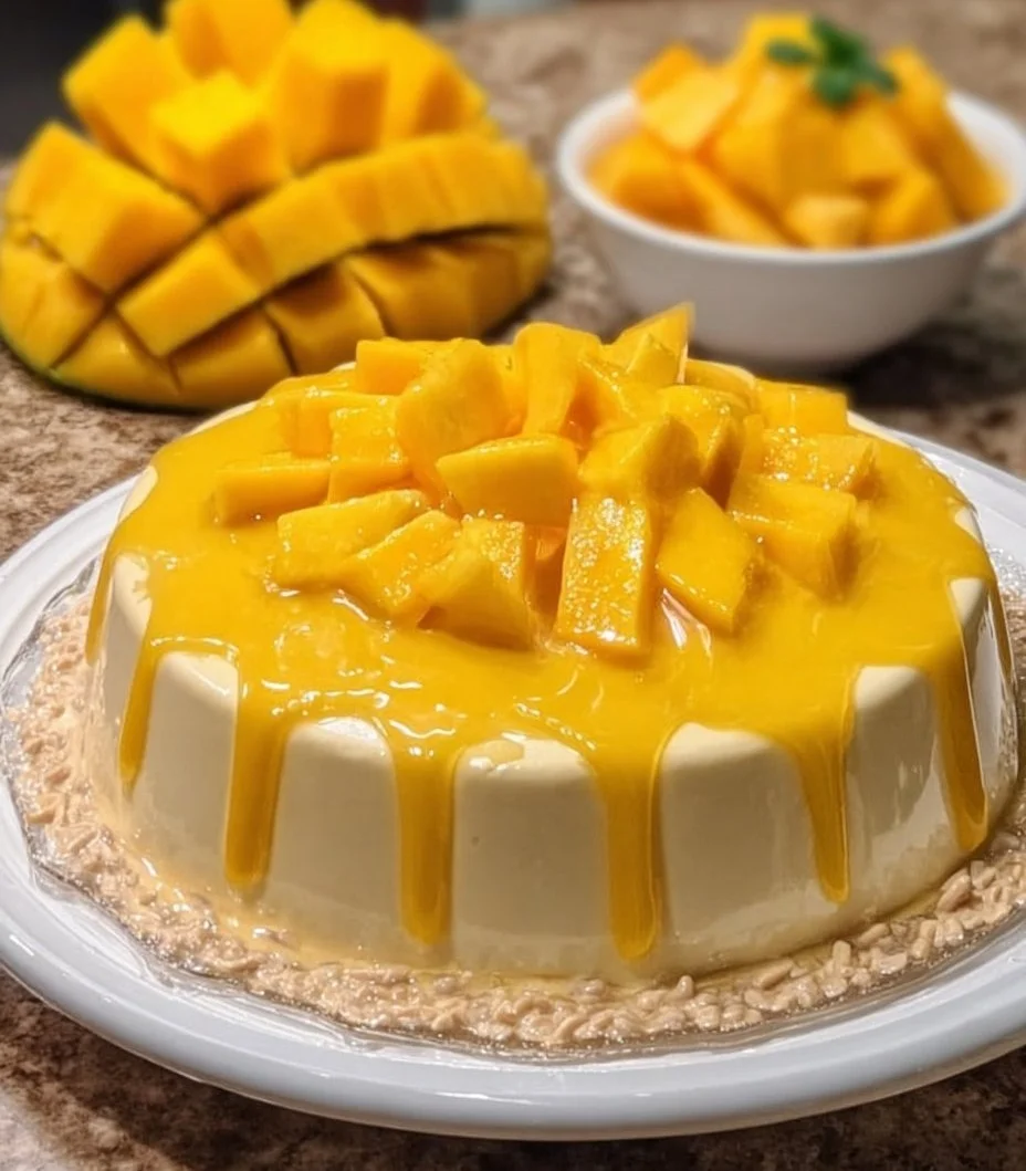 Gelatina de Mango con Queso Crema