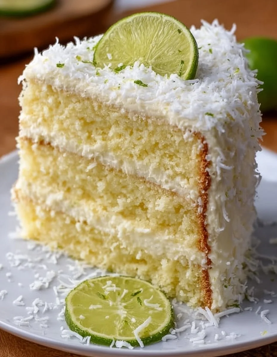 Pastel de Coco y Lima en Capas