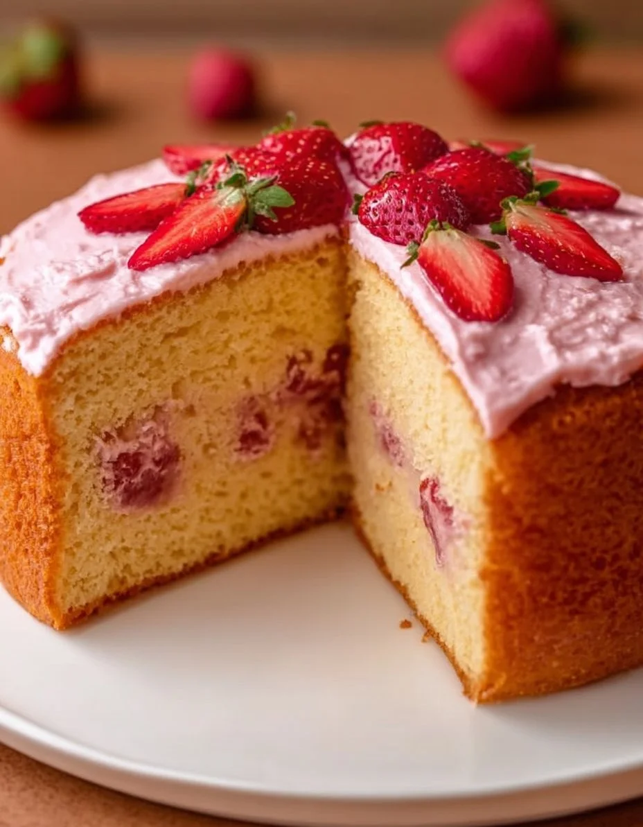 Pastel de Fresa Suave y Esponjoso