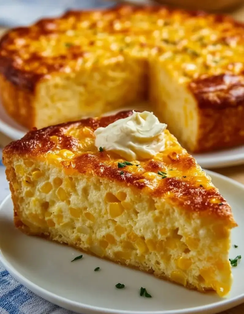 Delicioso Pay de Elote con Queso Philadelphia listo para servir