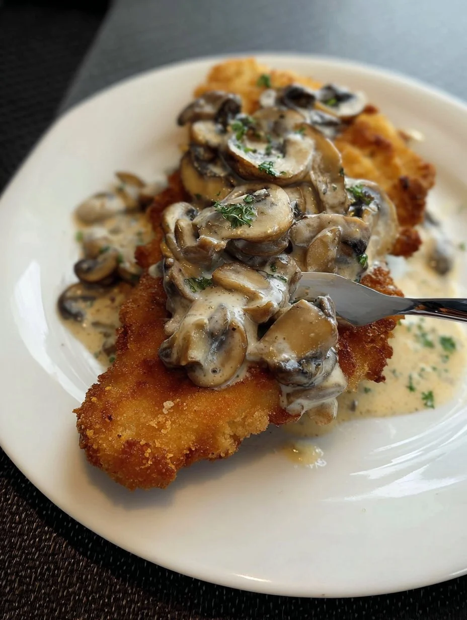 Schnitzel con Salsa de Champiñones