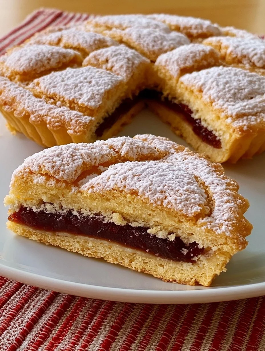 Imagen de una Pastafrola recién horneada con dulce de membrillo