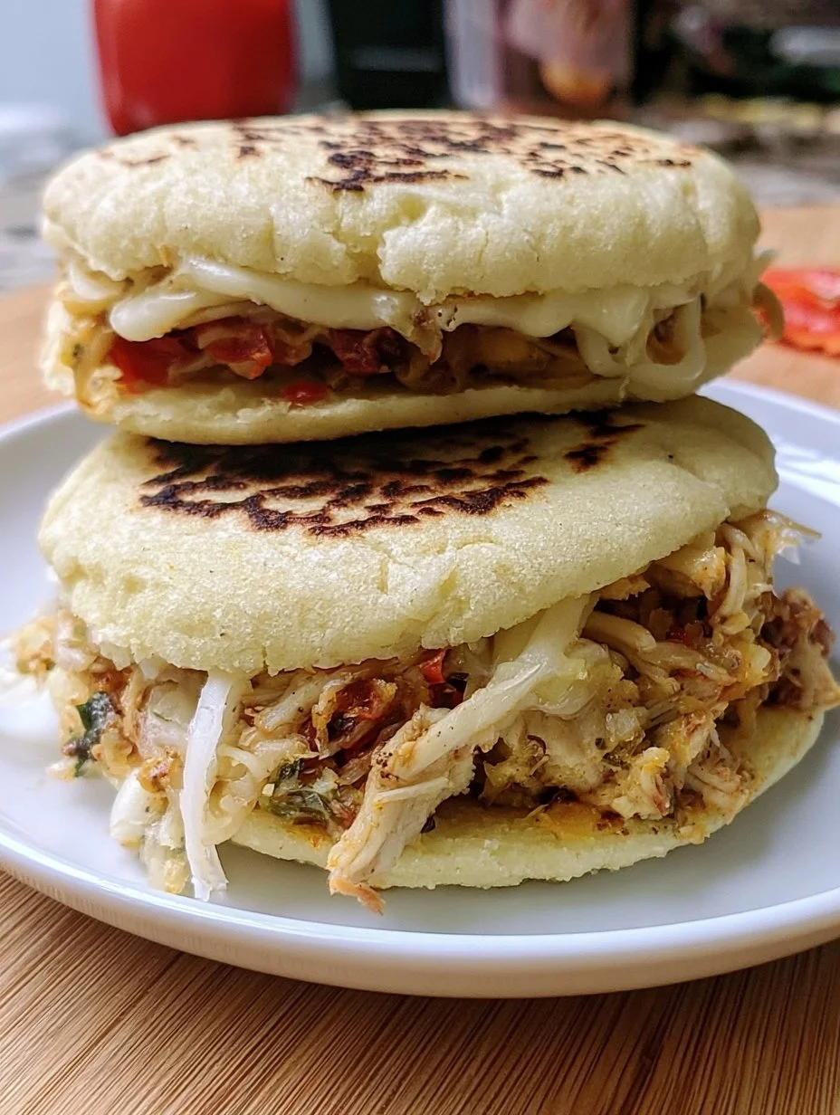 Arepa Venezolana Rellena de Queso y Pollo