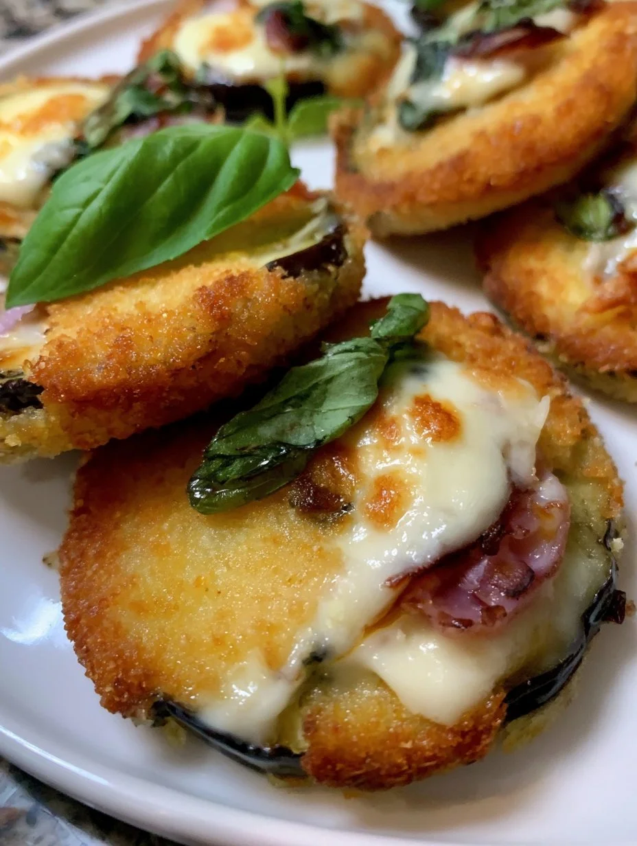 Berenjenas Empanizadas con Jamón y Queso