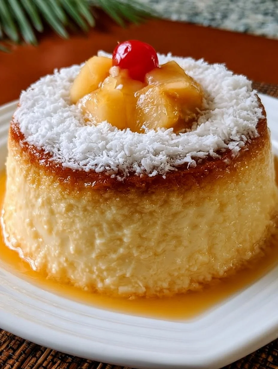 Flan de Queso con Piña y Coco