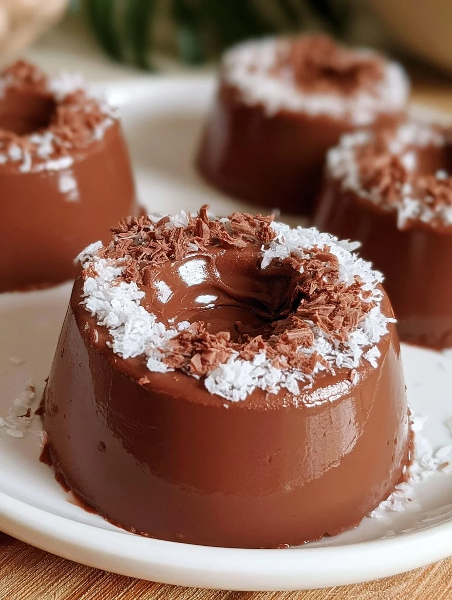 Gelatina de Chocolate con Leche de Coco