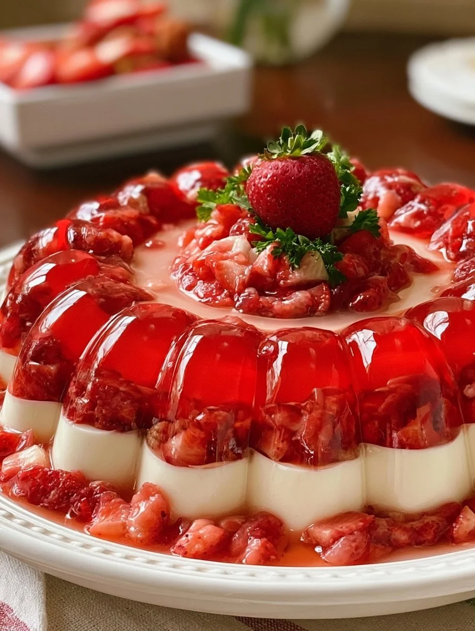 Gelatina de Fresa con Queso Crema (Súper Cremosa)