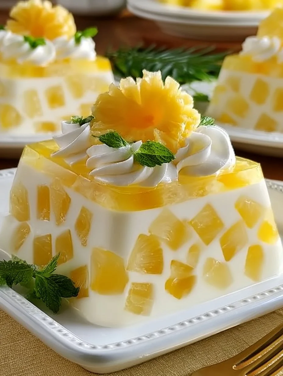 Gelatina de Piña con Queso Crema