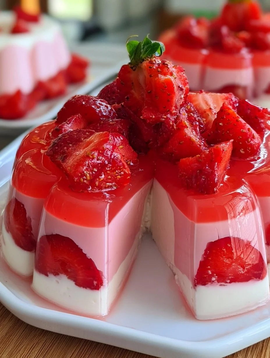 Gelatina de Yogurt con Fresas Sin Azúcar