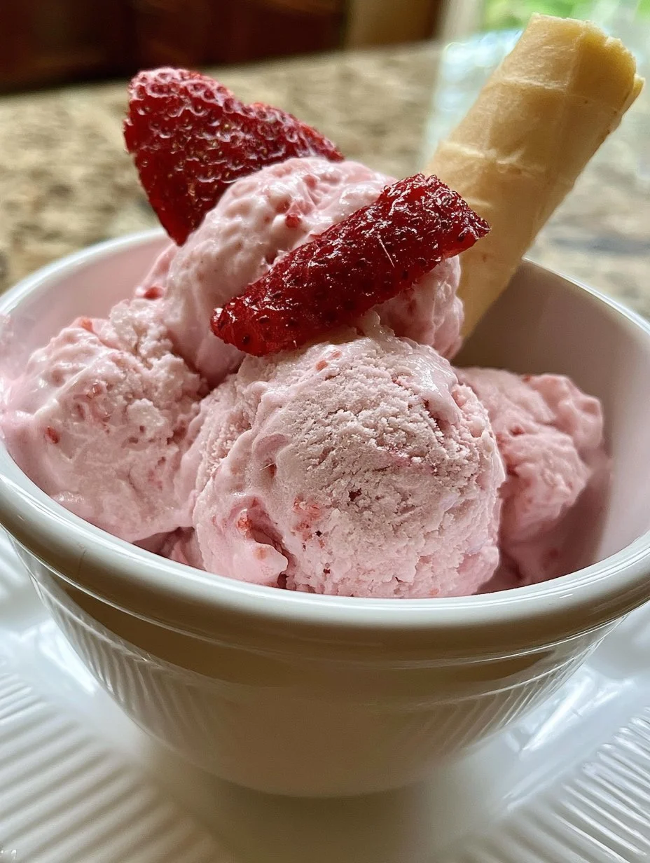 Helado de fresa casero