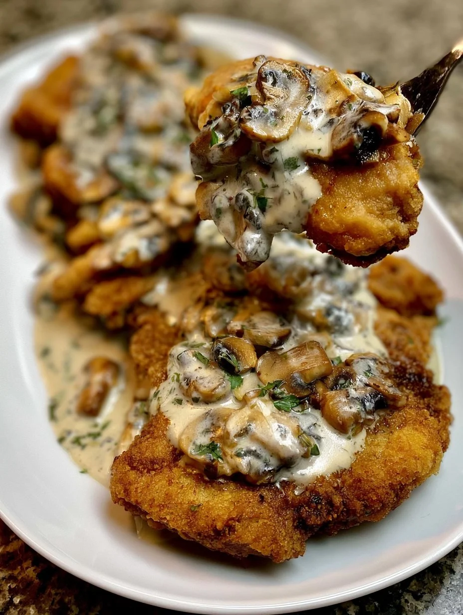 Schnitzel con Salsa de Champiñones